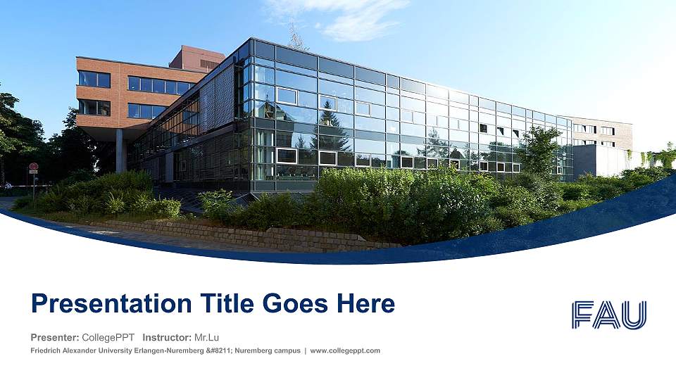 Friedrich Alexander University Erlangen-Nuremberg – Nuremberg campus Course/Courseware Creation PPT Template16:9 ratio PPT effect preview image