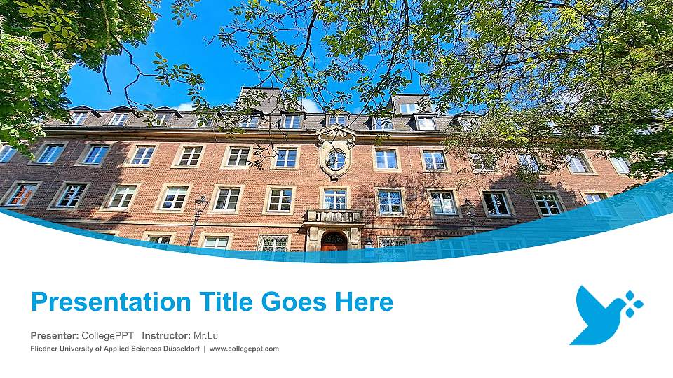 Fliedner University of Applied Sciences Düsseldorf Course/Courseware Creation PPT Template16:9 ratio PPT effect preview image