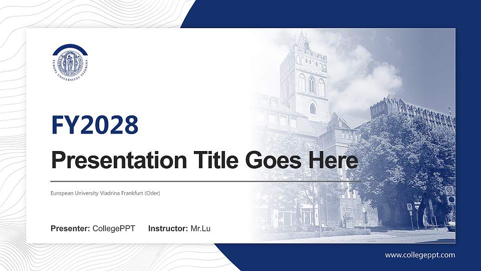 European University Viadrina Frankfurt (Oder) Academic Presentation/Research Findings Report PPT Template16:9 ratio PPT effect preview image