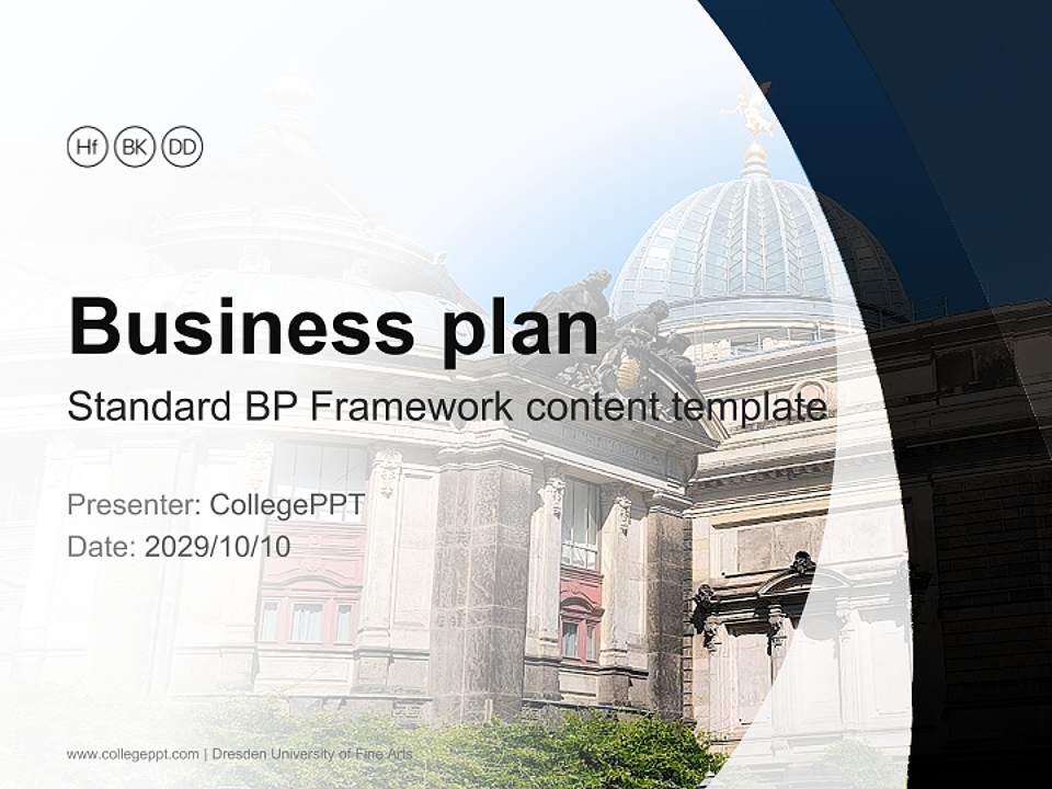 Dresden University of Fine Arts Competition/Entrepreneurship Contest PPT Template4:3 ratio PPT effect preview image9