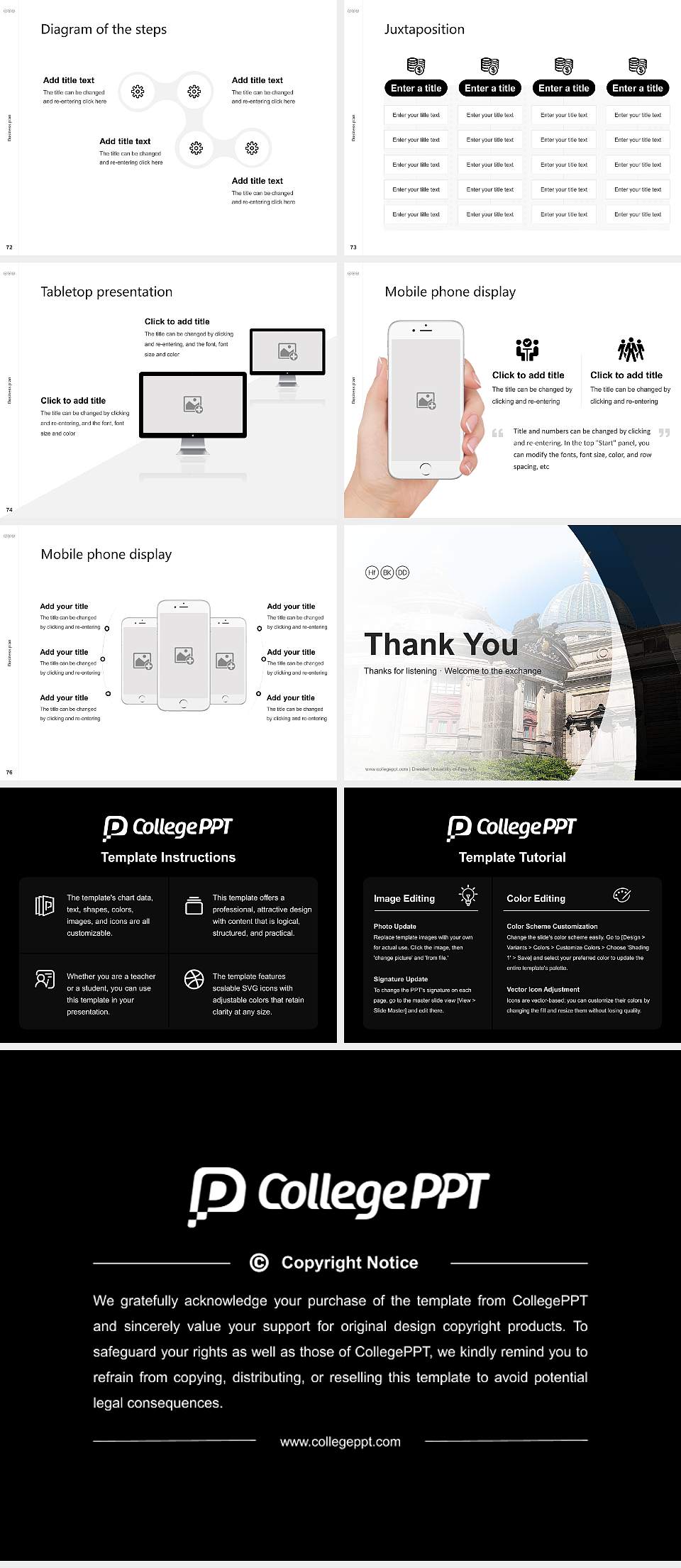 Dresden University of Fine Arts Competition/Entrepreneurship Contest PPT Template4:3 ratio PPT effect preview image9