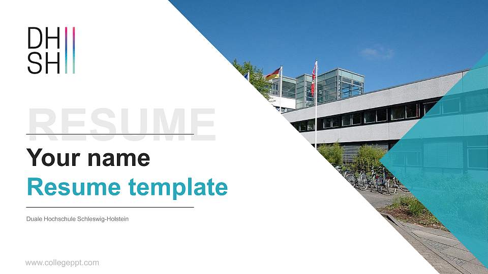 Duale Hochschule Schleswig-Holstein Resume PPT Template16:9 ratio PPT effect preview image