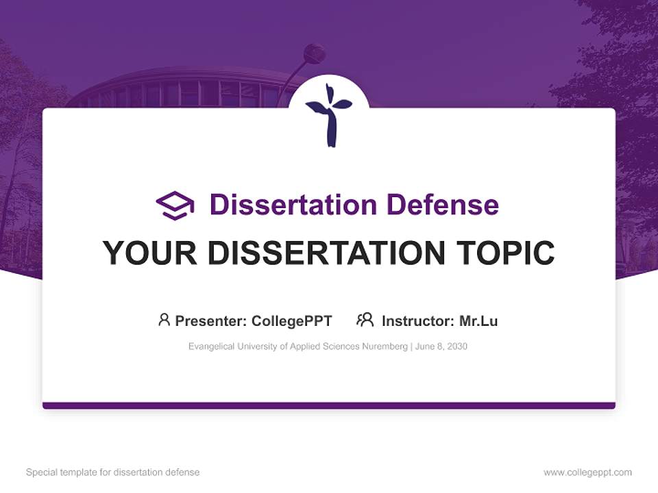 Evangelical University of Applied Sciences Nuremberg Graduation Thesis Defense PPT Template4:3 ratio PPT effect preview image7