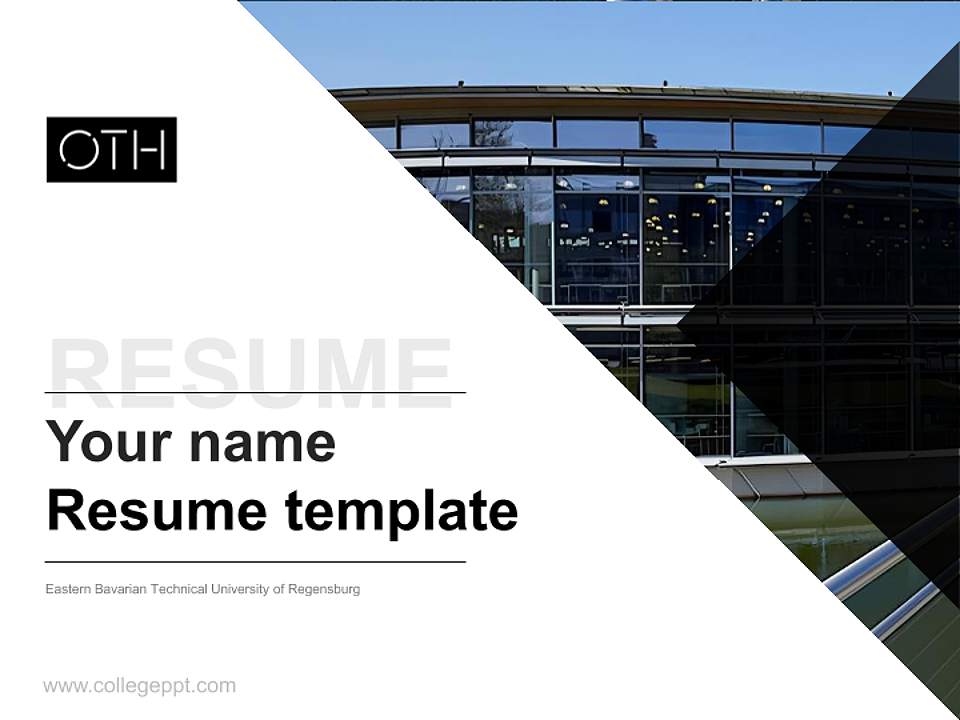 Eastern Bavarian Technical University of Regensburg Resume PPT Template4:3 ratio PPT effect preview image5