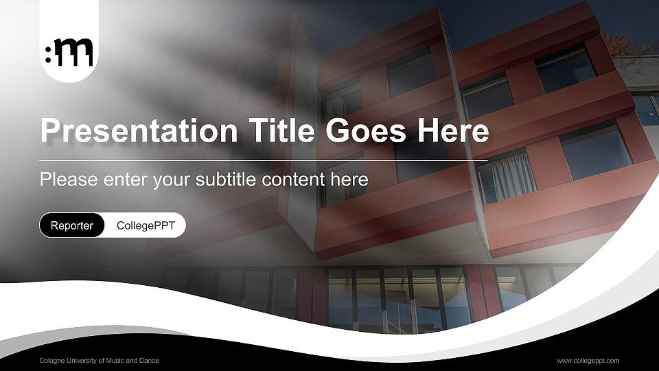 Cologne University of Music and Dance Lecture Sharing and Networking Event PPT Template16:9 ratio PPT effect preview image