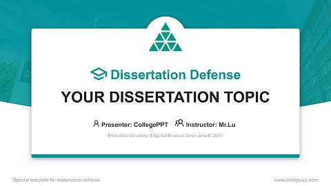 Ernst Abbe University of Applied Sciences Jena Graduation Thesis Defense PPT Template