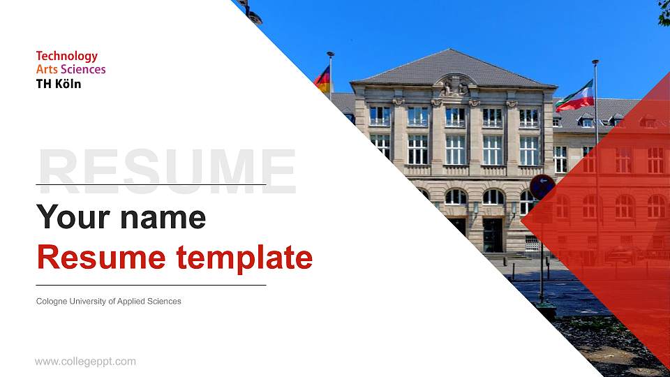 Cologne University of Applied Sciences Resume PPT Template16:9 ratio PPT effect preview image