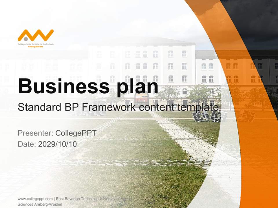 East Bavarian Technical University of Applied Sciences Amberg-Weiden Competition/Entrepreneurship Contest PPT Template4:3 ratio PPT effect preview image9