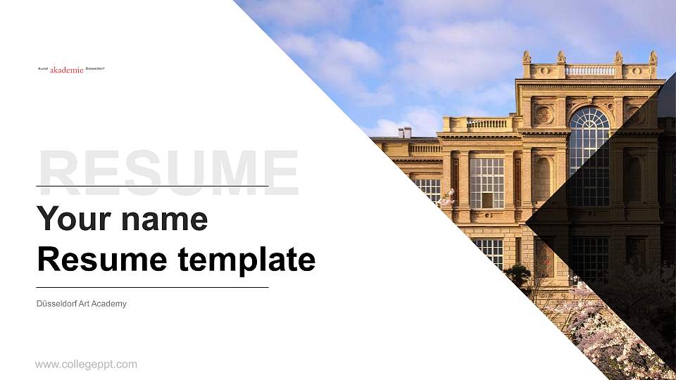 Düsseldorf Art Academy Resume PPT Template16:9 ratio PPT effect preview image