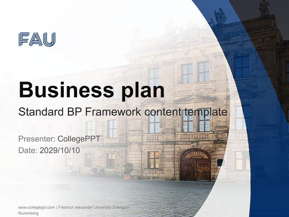Friedrich Alexander University Erlangen-Nuremberg Competition/Entrepreneurship Contest PPT Template4:3 ratio PPT effect preview image9
