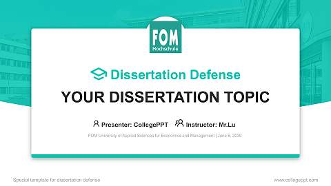 FOM University of Applied Sciences for Economics and Management Graduation Thesis Defense PPT Template