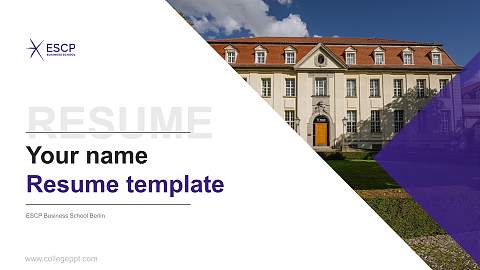 ESCP Business School Berlin Resume PPT Template