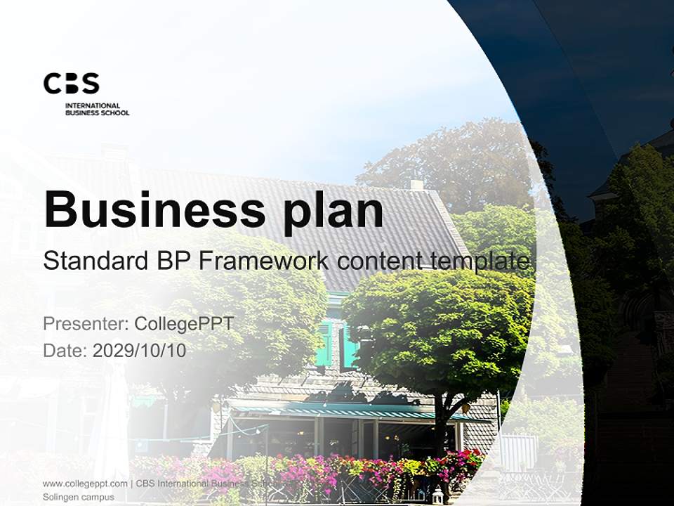 CBS International Business School – Solingen campus Competition/Entrepreneurship Contest PPT Template4:3 ratio PPT effect preview image9