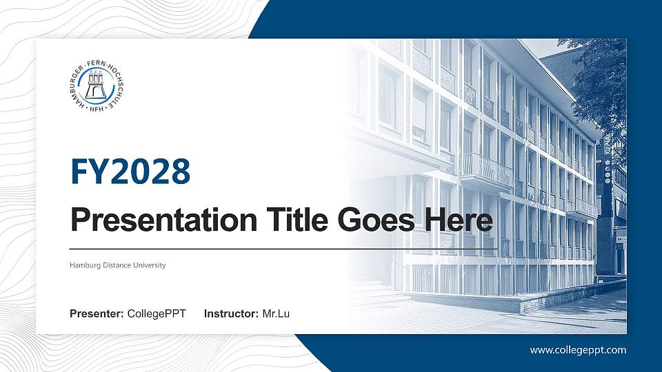 Hamburg Distance University Academic Presentation/Research Findings Report PPT Template16:9 ratio PPT effect preview image