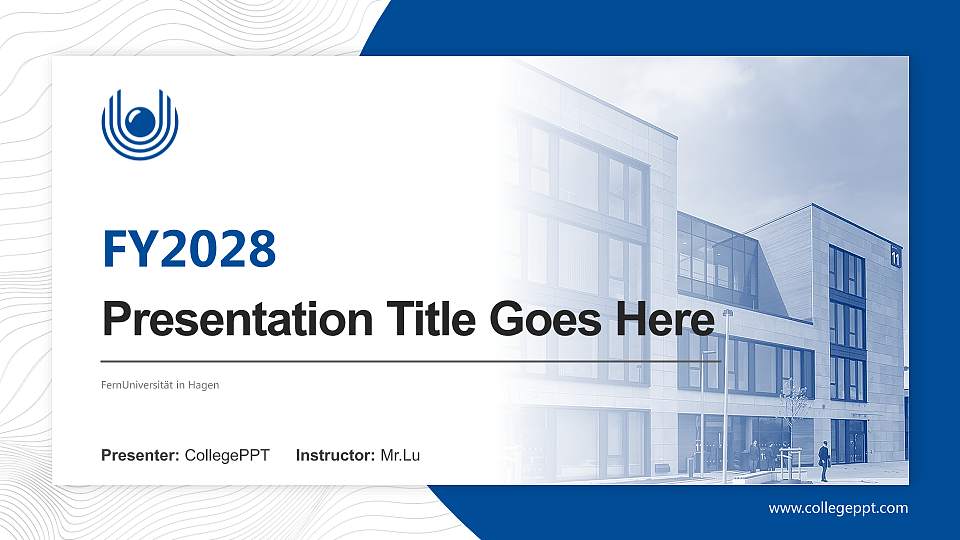 FernUniversität in Hagen Academic Presentation/Research Findings Report PPT Template16:9 ratio PPT effect preview image