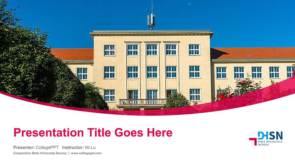 Cooperative State University Saxony Course/Courseware Creation PPT Template16:9 ratio PPT effect preview image