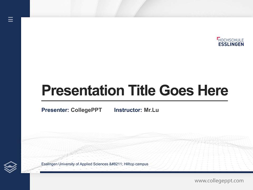 Esslingen University of Applied Sciences – Hilltop campus Thesis Proposal/Graduation Defense PPT Template4:3 ratio PPT effect preview image5