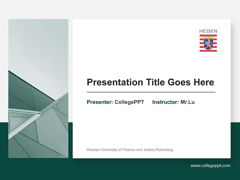 Hessian University of Finance and Justice Rotenburg General PPT Template4:3 ratio PPT effect preview image6