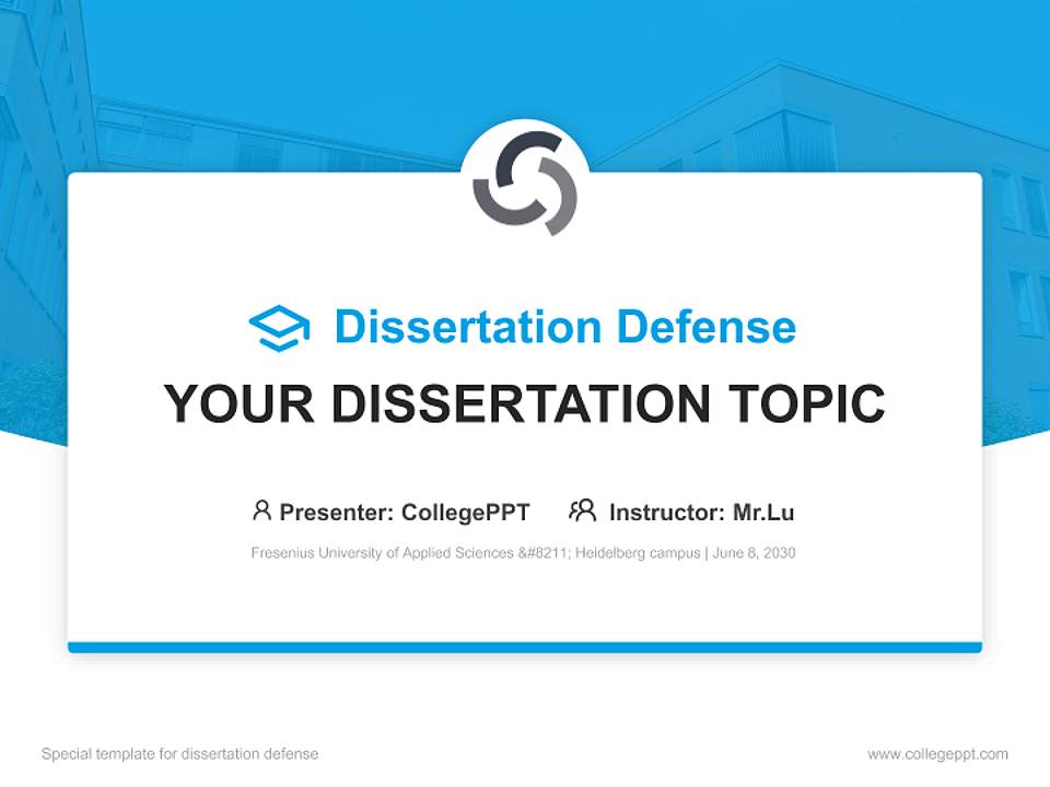 Fresenius University of Applied Sciences – Heidelberg campus Graduation Thesis Defense PPT Template4:3 ratio PPT effect preview image7