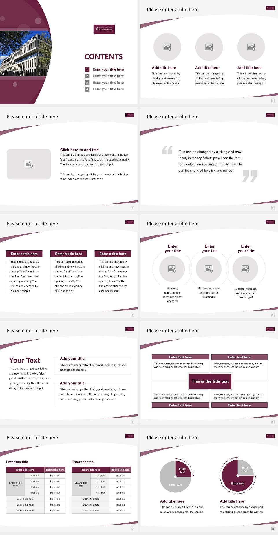Charlotte Fresenius University Course/Courseware Creation PPT Template4:3 ratio PPT effect preview image2