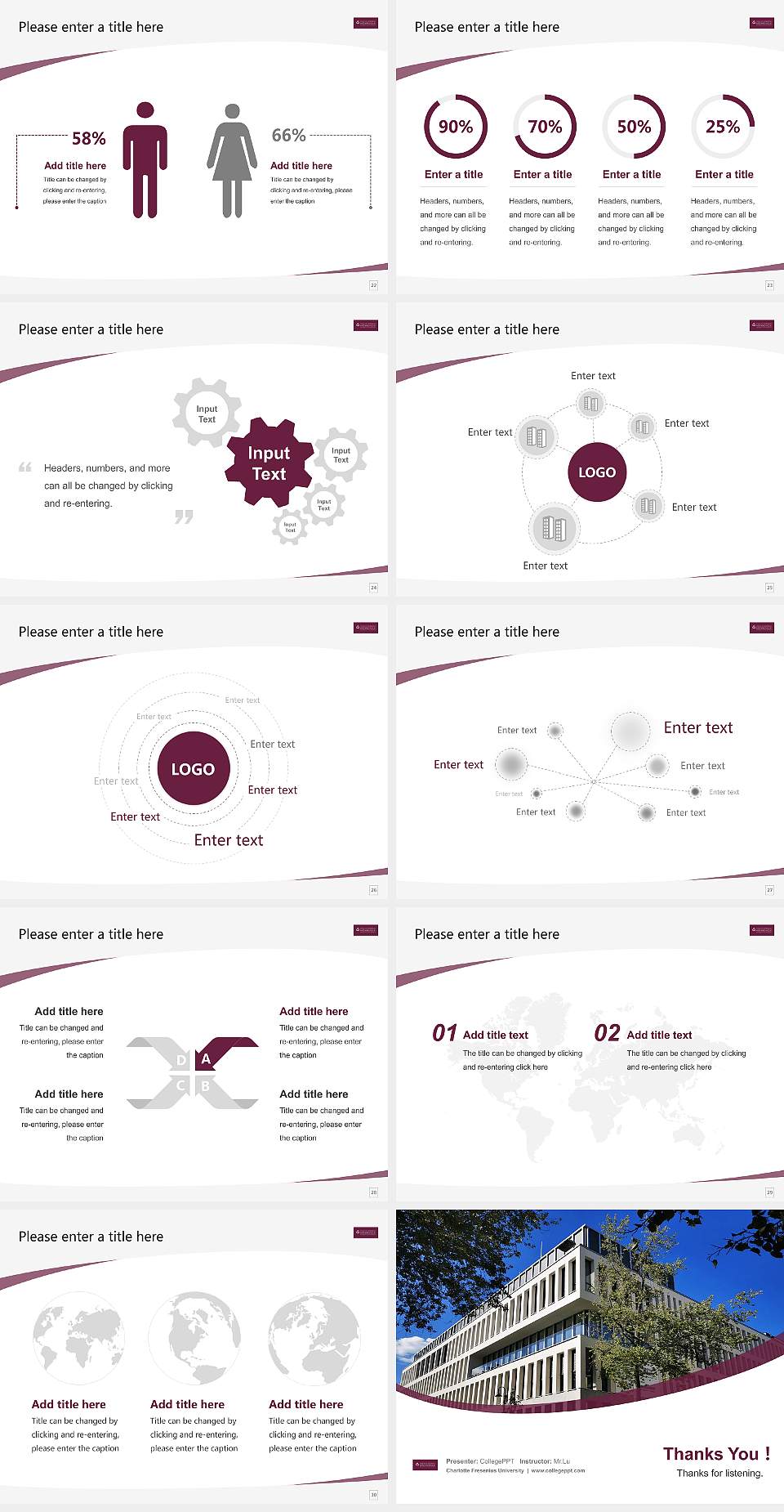 Charlotte Fresenius University Course/Courseware Creation PPT Template4:3 ratio PPT effect preview image4