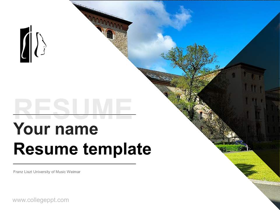 Franz Liszt University of Music Weimar Resume PPT Template4:3 ratio PPT effect preview image5
