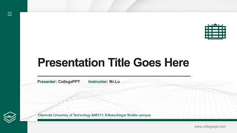 Chemnitz University of Technology – Erfenschlager Straße campus Thesis Proposal/Graduation Defense PPT Template