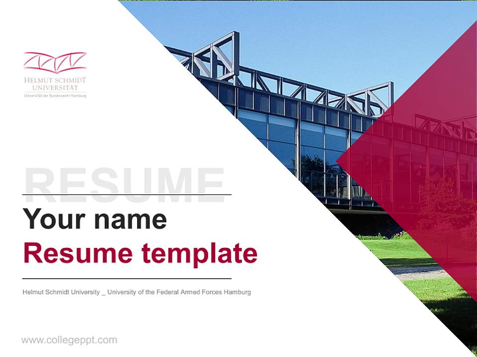Helmut Schmidt University _ University of the Federal Armed Forces Hamburg Resume PPT Template4:3 ratio PPT effect preview image5