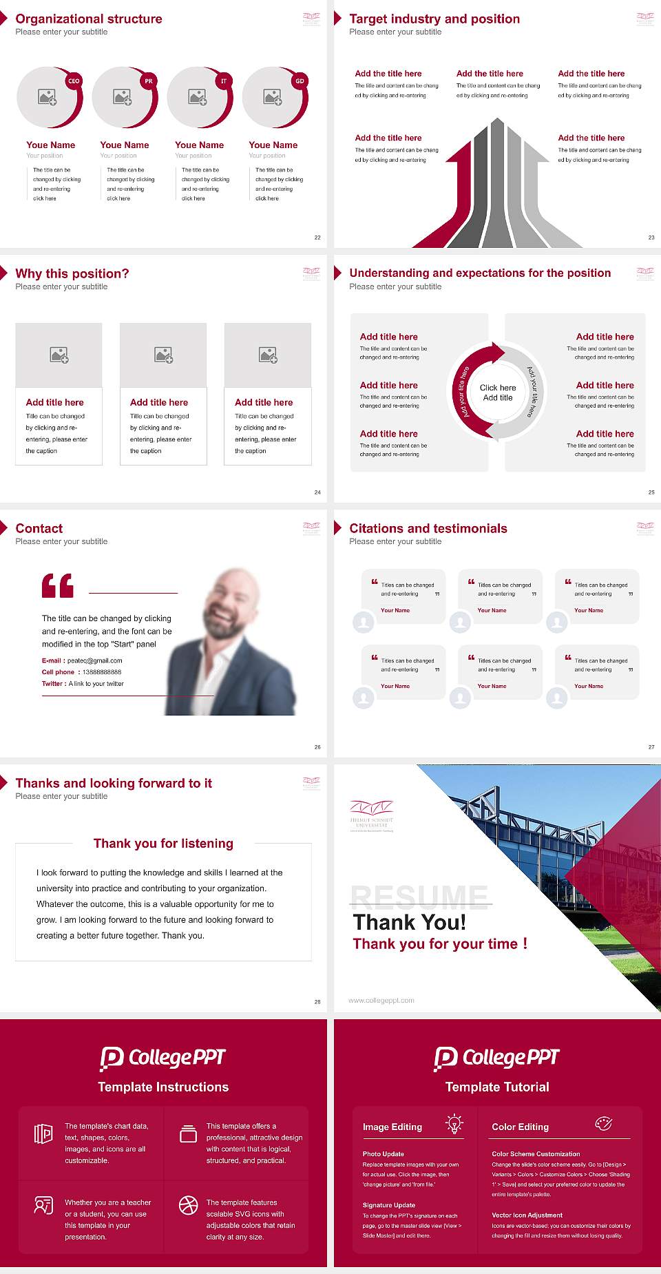 Helmut Schmidt University _ University of the Federal Armed Forces Hamburg Resume PPT Template4:3 ratio PPT effect preview image4