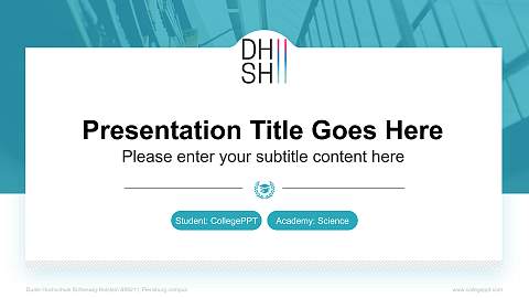 Duale Hochschule Schleswig-Holstein – Flensburg campus National Scholarship Defense PPT Template