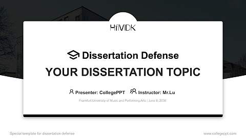 Frankfurt University of Music and Performing Arts Graduation Thesis Defense PPT Template