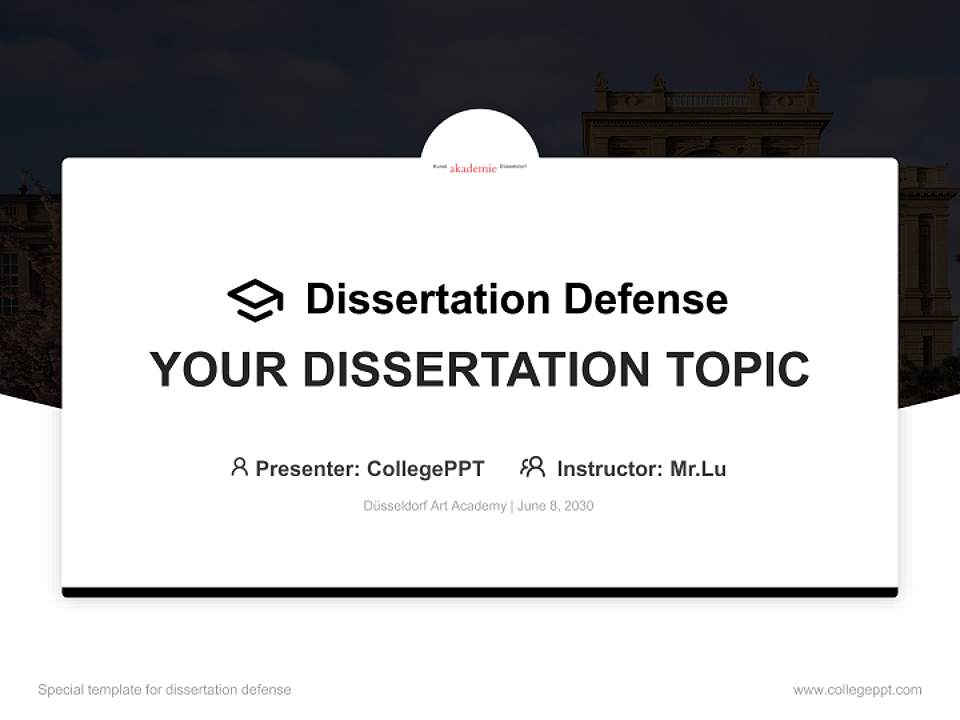 Düsseldorf Art Academy Graduation Thesis Defense PPT Template4:3 ratio PPT effect preview image7