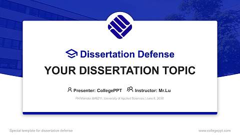 FH Münster – University of Applied Sciences Graduation Thesis Defense PPT Template
