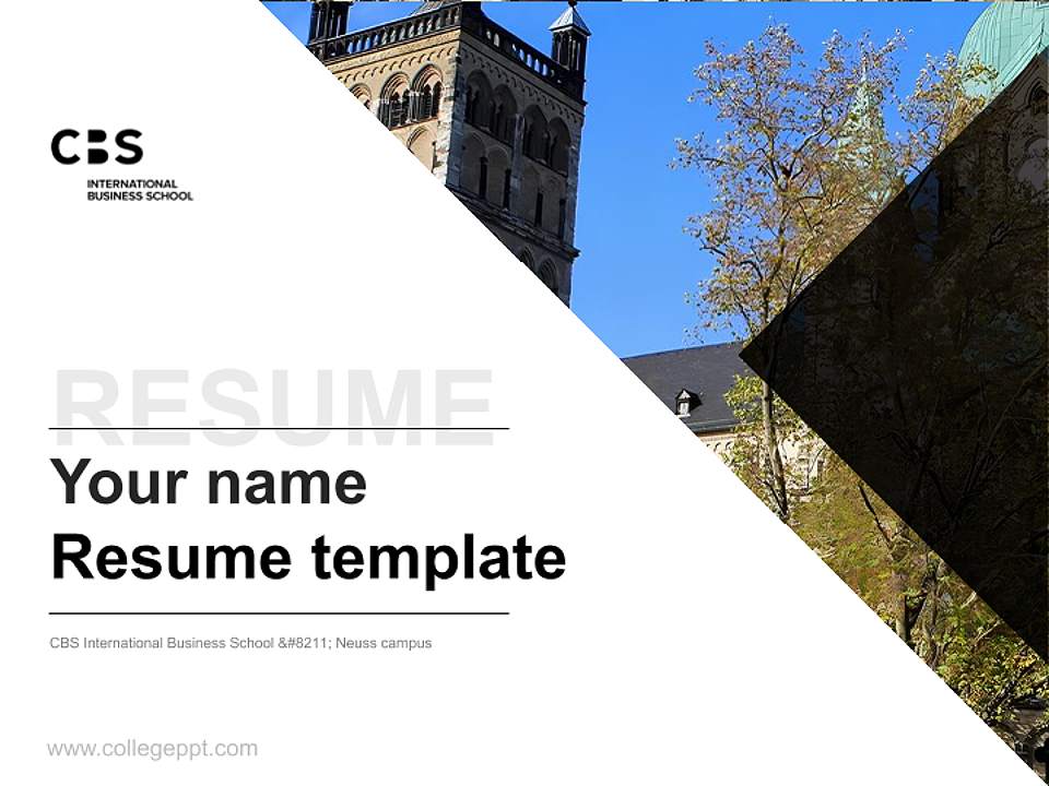 CBS International Business School – Neuss campus Resume PPT Template4:3 ratio PPT effect preview image5