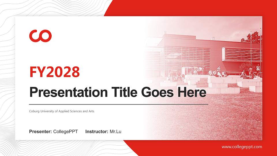 Coburg University of Applied Sciences and Arts Academic Presentation/Research Findings Report PPT Template16:9 ratio PPT effect preview image