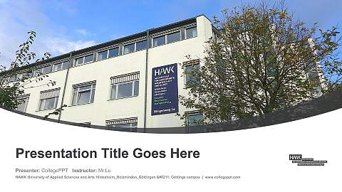 HAWK University of Applied Sciences and Arts Hildesheim_Holzminden_Göttingen – Göttinge campus Course/Courseware Creation PPT Template