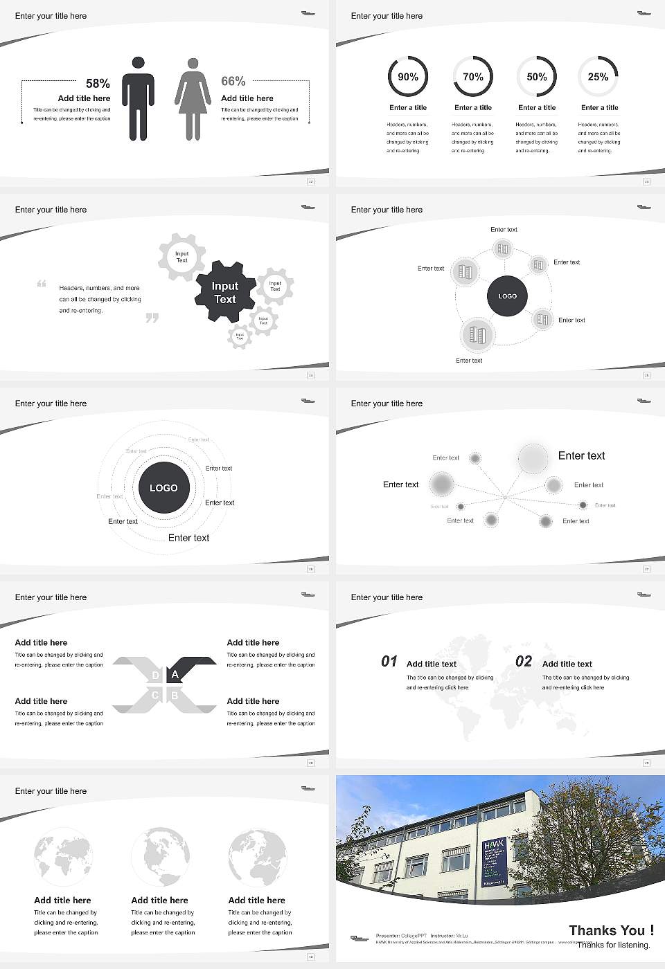HAWK University of Applied Sciences and Arts Hildesheim_Holzminden_Göttingen – Göttinge campus Course/Courseware Creation PPT Template16:9 ratio PPT effect preview image4