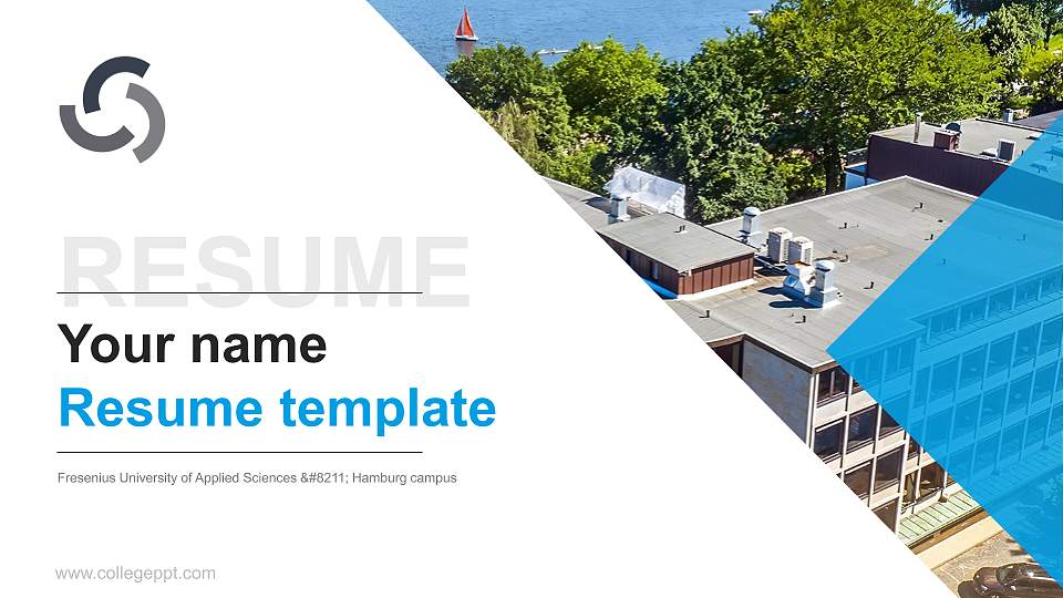 Fresenius University of Applied Sciences – Hamburg campus Resume PPT Template16:9 ratio PPT effect preview image