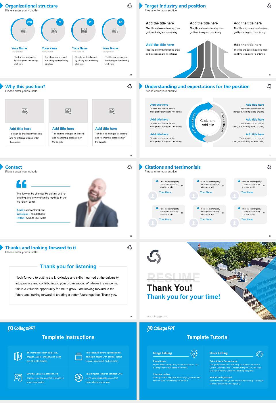 Fresenius University of Applied Sciences – Hamburg campus Resume PPT Template16:9 ratio PPT effect preview image4