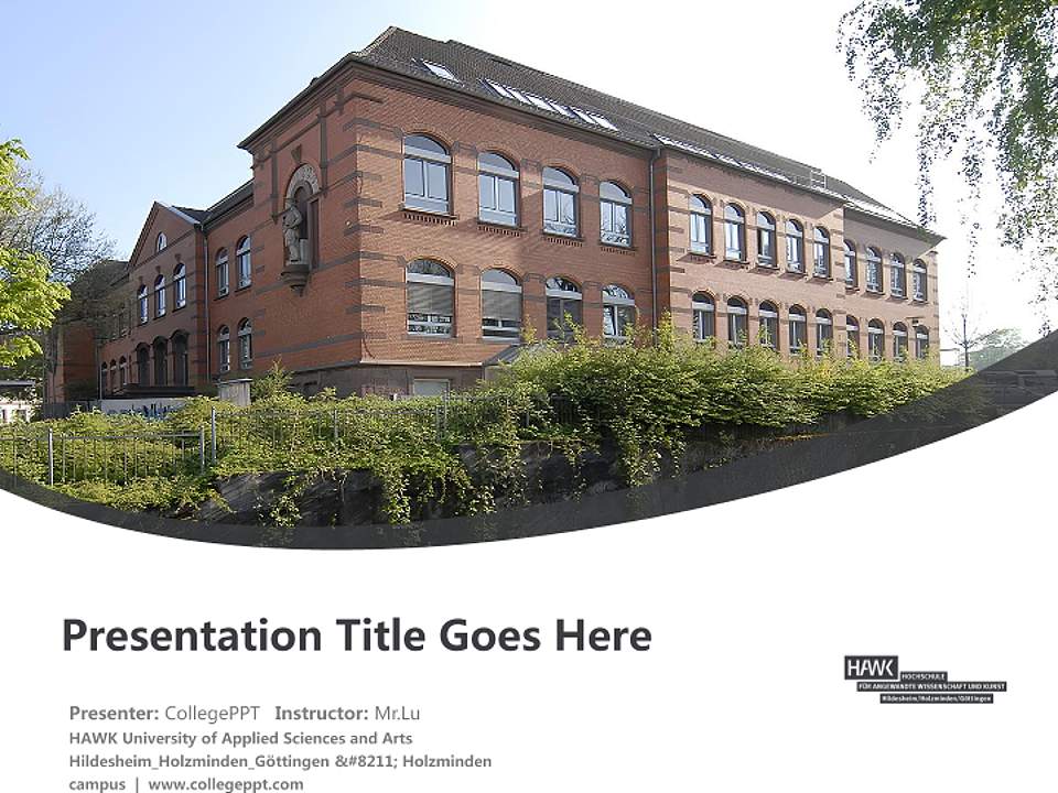 HAWK University of Applied Sciences and Arts Hildesheim_Holzminden_Göttingen – Holzminden campus Course/Courseware Creation PPT Template4:3 ratio PPT effect preview image5