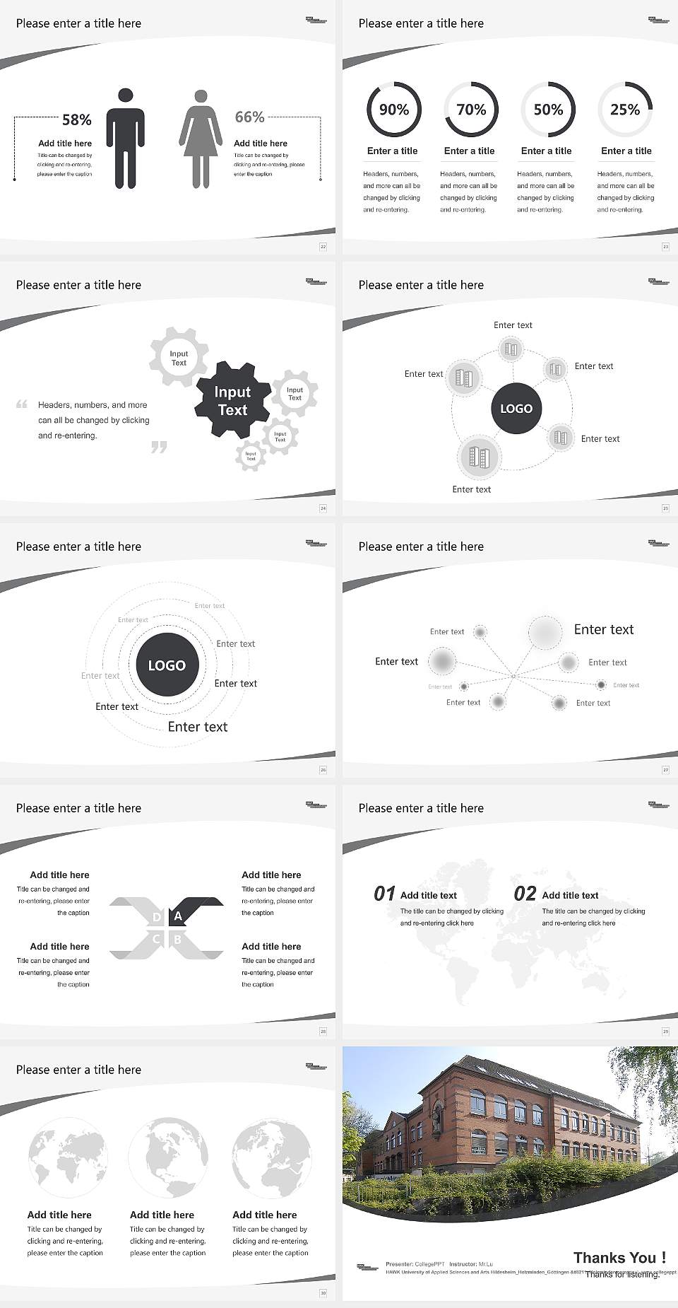 HAWK University of Applied Sciences and Arts Hildesheim_Holzminden_Göttingen – Holzminden campus Course/Courseware Creation PPT Template4:3 ratio PPT effect preview image4