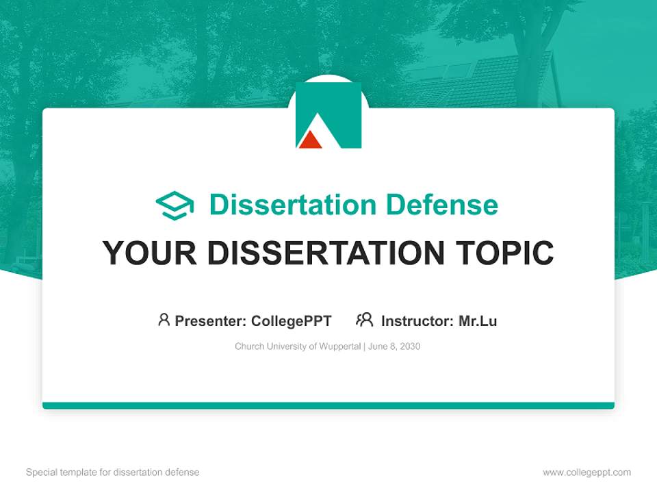 Church University of Wuppertal Graduation Thesis Defense PPT Template4:3 ratio PPT effect preview image7