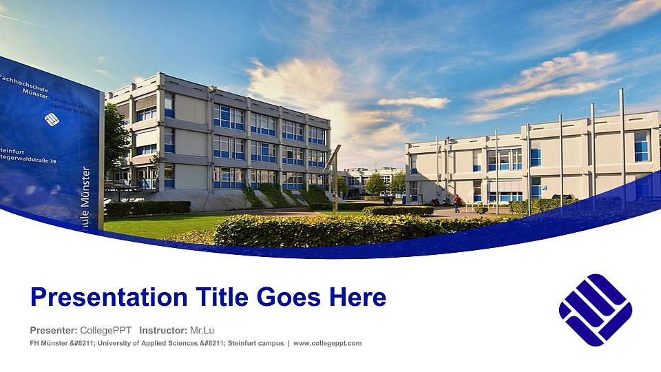 FH Münster – University of Applied Sciences – Steinfurt campus Course/Courseware Creation PPT Template16:9 ratio PPT effect preview image