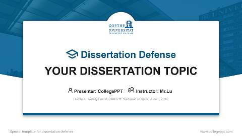 Goethe University Frankfurt – Niederrad campus Graduation Thesis Defense PPT Template