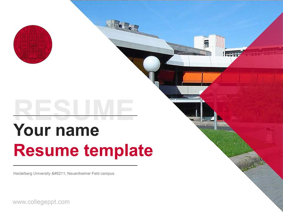 Heidelberg University – Neuenheimer Feld campus Resume PPT Template4:3 ratio PPT effect preview image5
