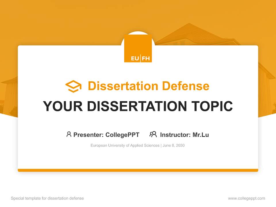 European University of Applied Sciences Graduation Thesis Defense PPT Template4:3 ratio PPT effect preview image7