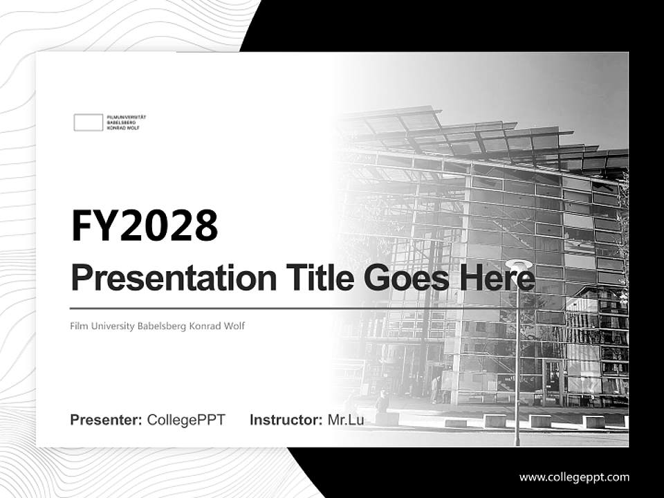 Film University Babelsberg Konrad Wolf Academic Presentation/Research Findings Report PPT Template4:3 ratio PPT effect preview image5