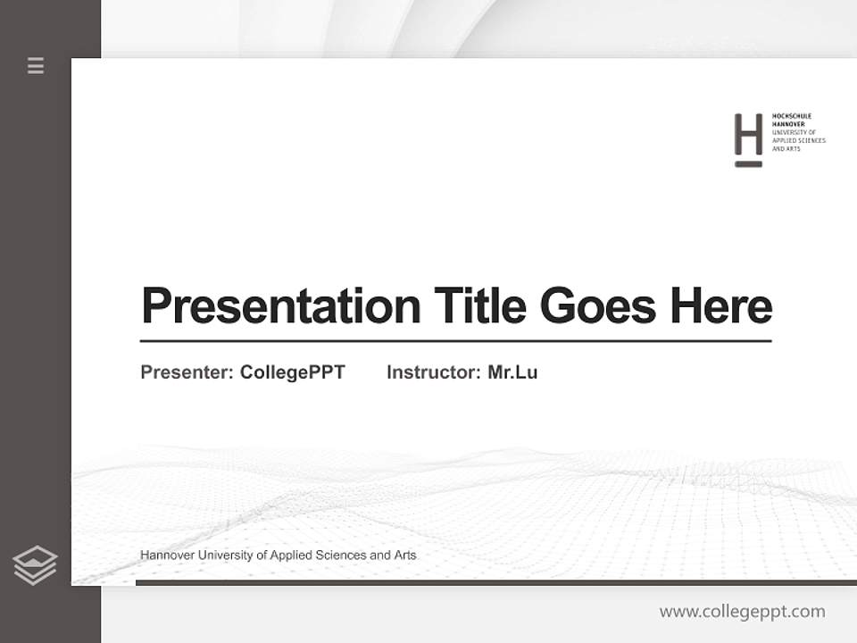 Hannover University of Applied Sciences and Arts Thesis Proposal/Graduation Defense PPT Template4:3 ratio PPT effect preview image5