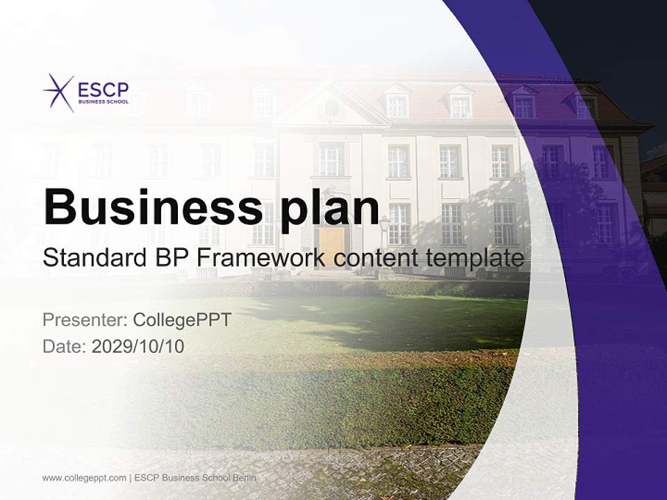 ESCP Business School Berlin Competition/Entrepreneurship Contest PPT Template4:3 ratio PPT effect preview image9
