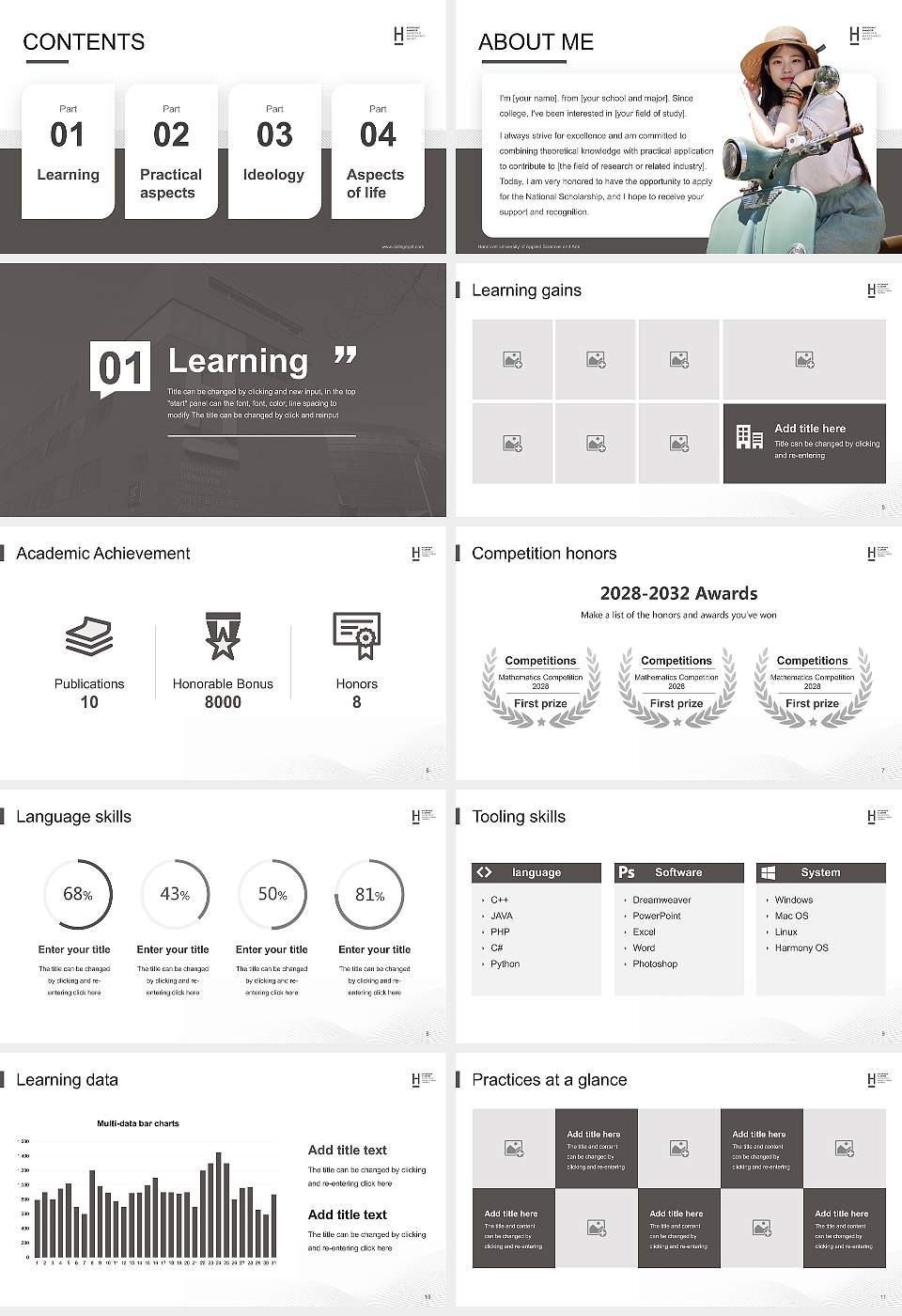 Hannover University of Applied Sciences and Arts National Scholarship Defense PPT Template16:9 ratio PPT effect preview image2